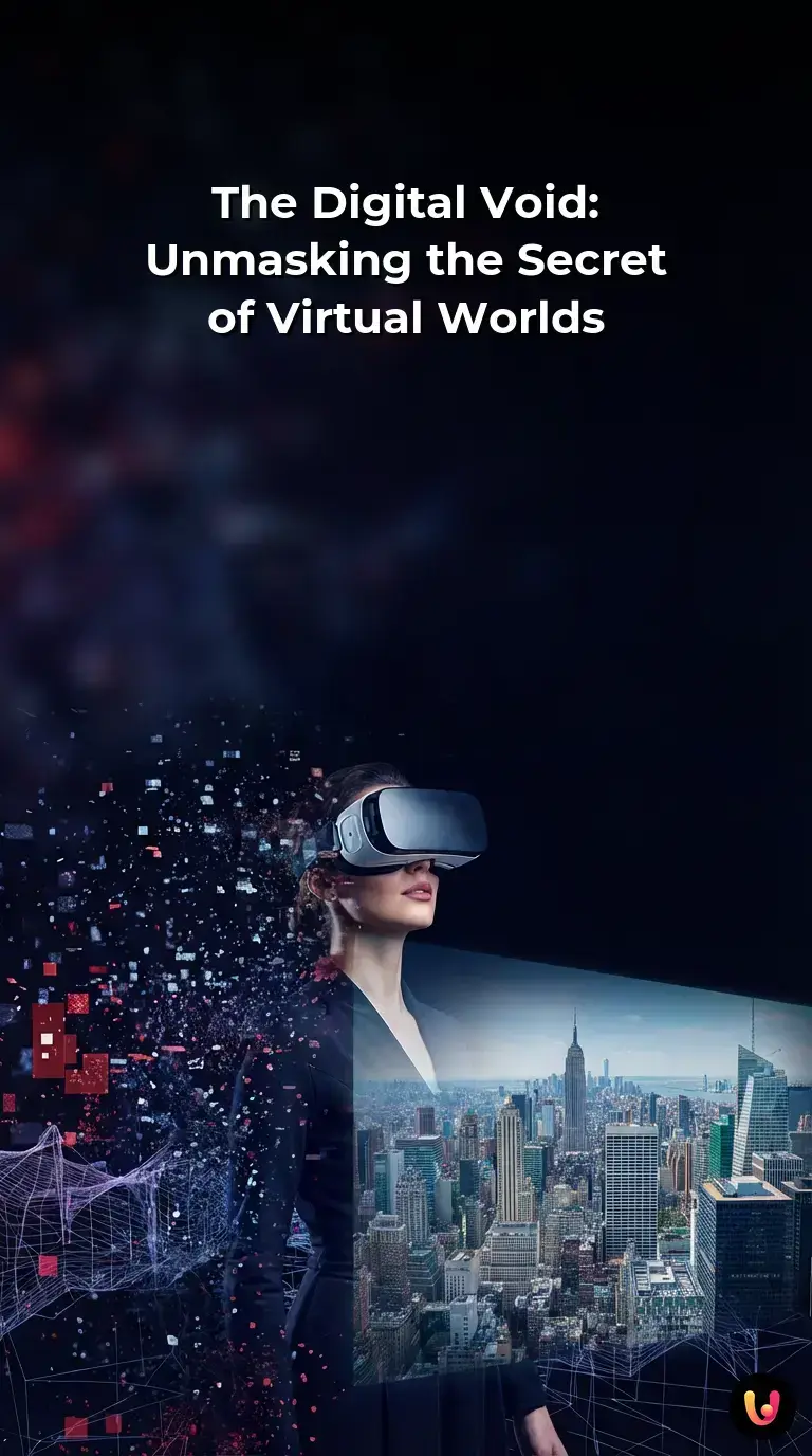 A 3D city transforming into wireframe polygons as the user looks away.