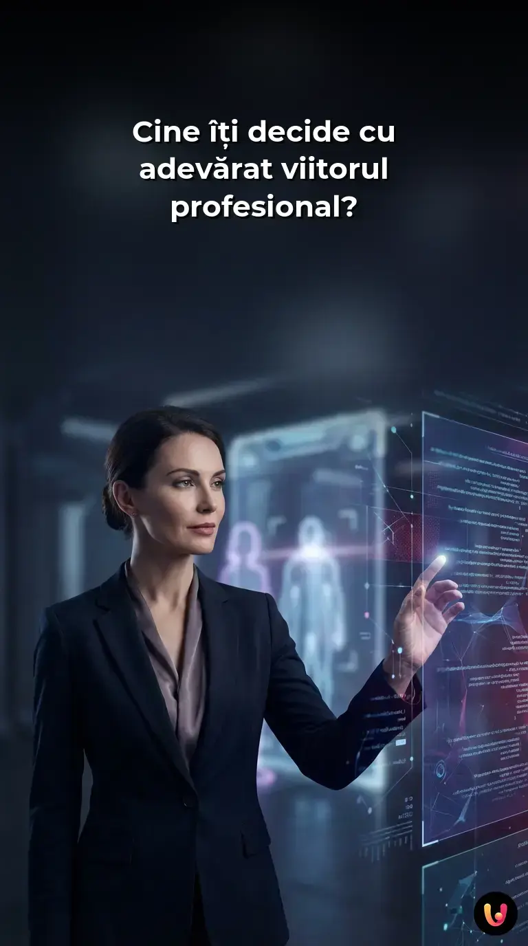 Interfață digitală a unui sistem de inteligență artificială care scanează și filtrează un CV.