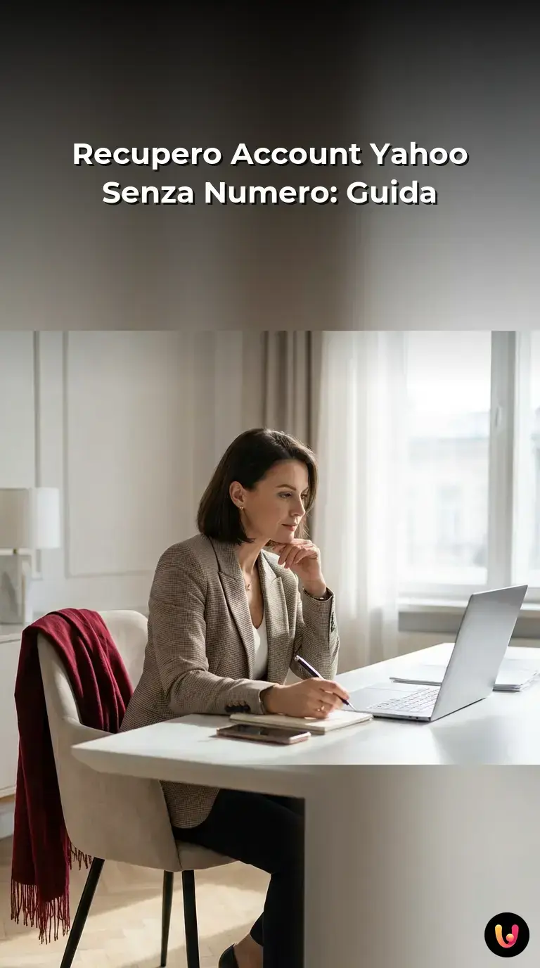 Schermata di login di Yahoo Mail su un portatile durante la procedura di recupero account.