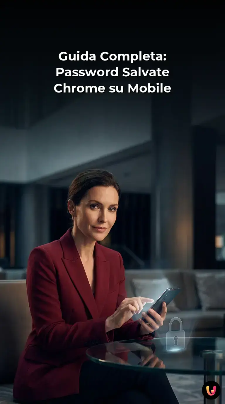 Schermata di uno smartphone che mostra il gestore delle password di Google Chrome.