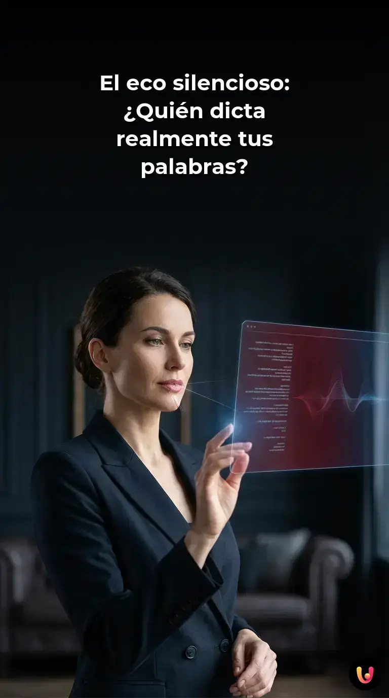 Persona escribiendo en un teclado mientras una pantalla muestra sugerencias de texto predictivo.
