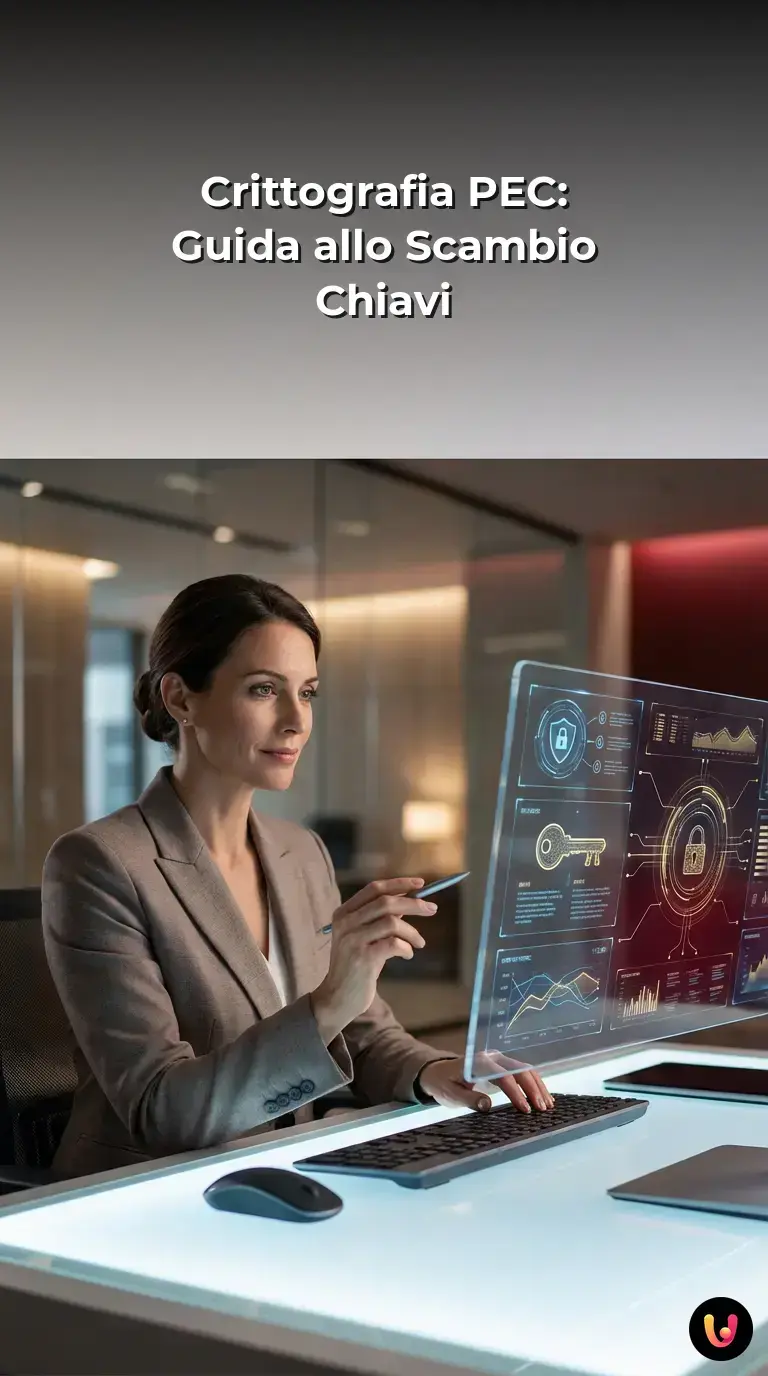 Diagramma tecnico dei protocolli di sicurezza e dello scambio di chiavi nella PEC.