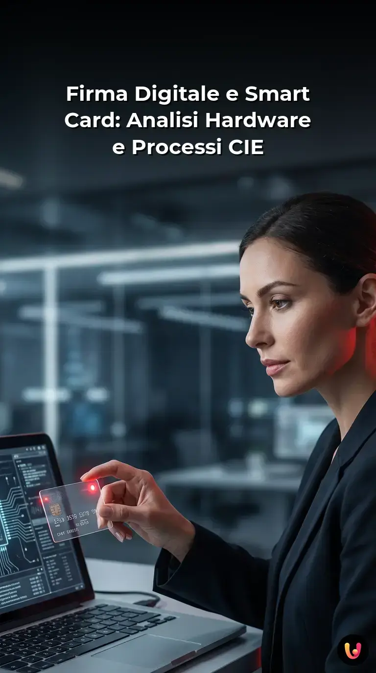 Dettaglio macroscopico del microchip di una smart card per la firma digitale.