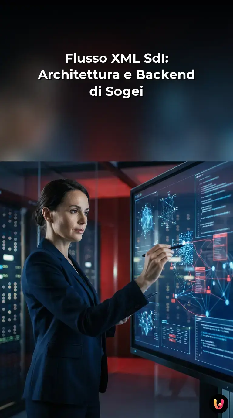 Schema dell'architettura IT e del flusso dati XML nel backend del Sistema di Interscambio.