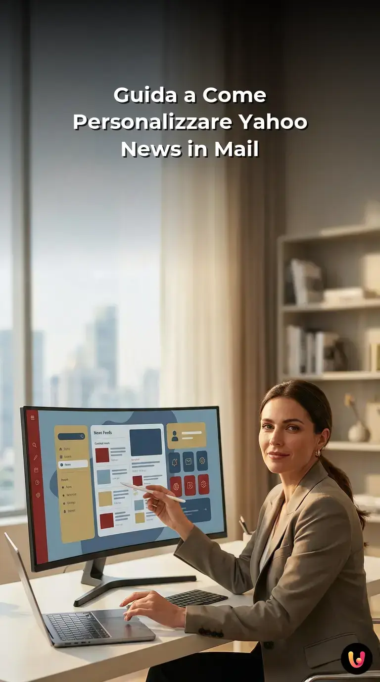 Interfaccia web di Yahoo Mail con widget laterale dedicato alla personalizzazione delle notizie.