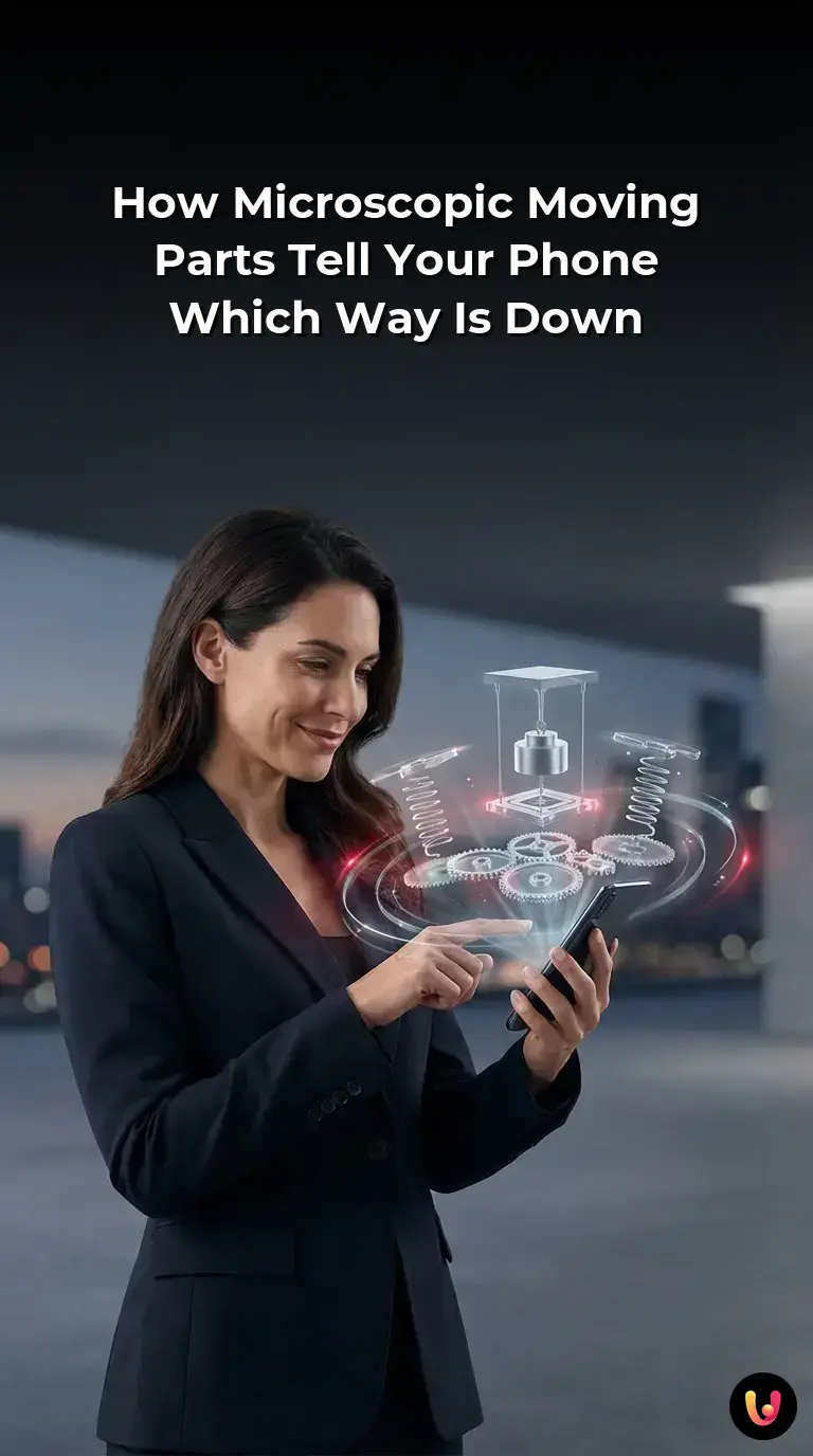 Microscopic view of a MEMS accelerometer silicon chip inside a modern smartphone.