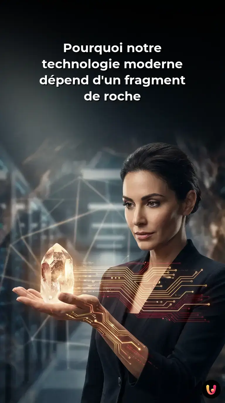 Gros plan d'un cristal de quartz sur un circuit &eacute;lectronique.