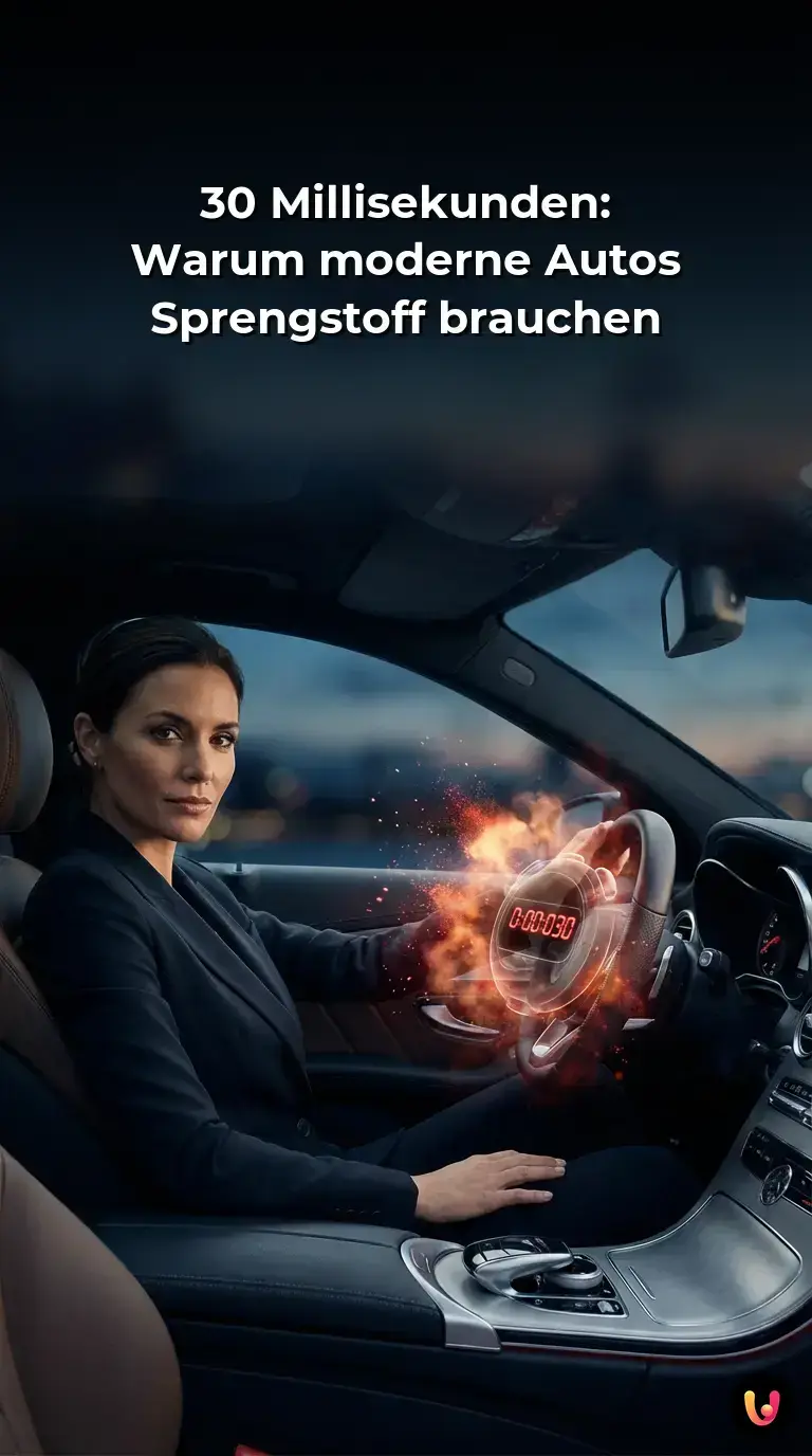 Ein ausgelöster Airbag im Fahrzeuginnenraum rettet bei einem Aufprall Leben.