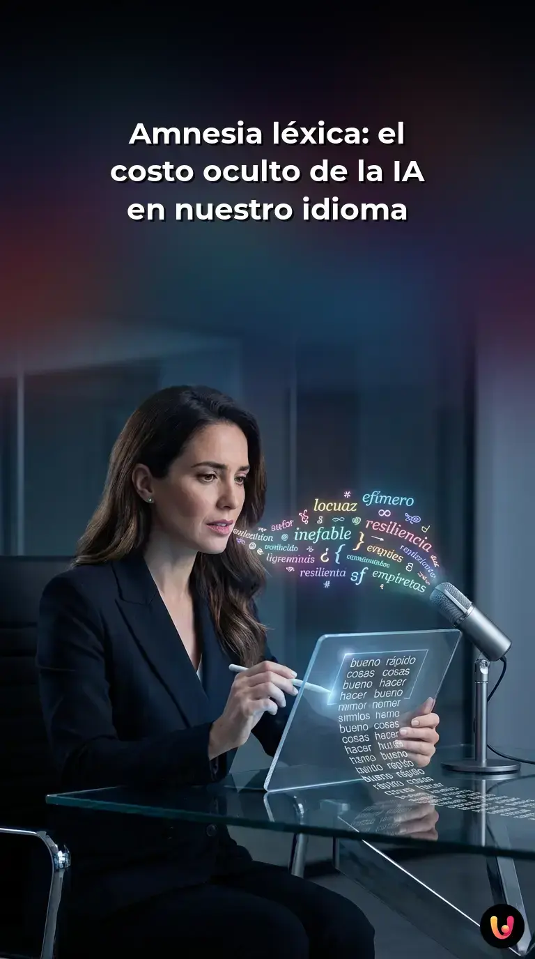 Letras desvaneciéndose en una pantalla mientras un usuario redacta un texto automatizado.