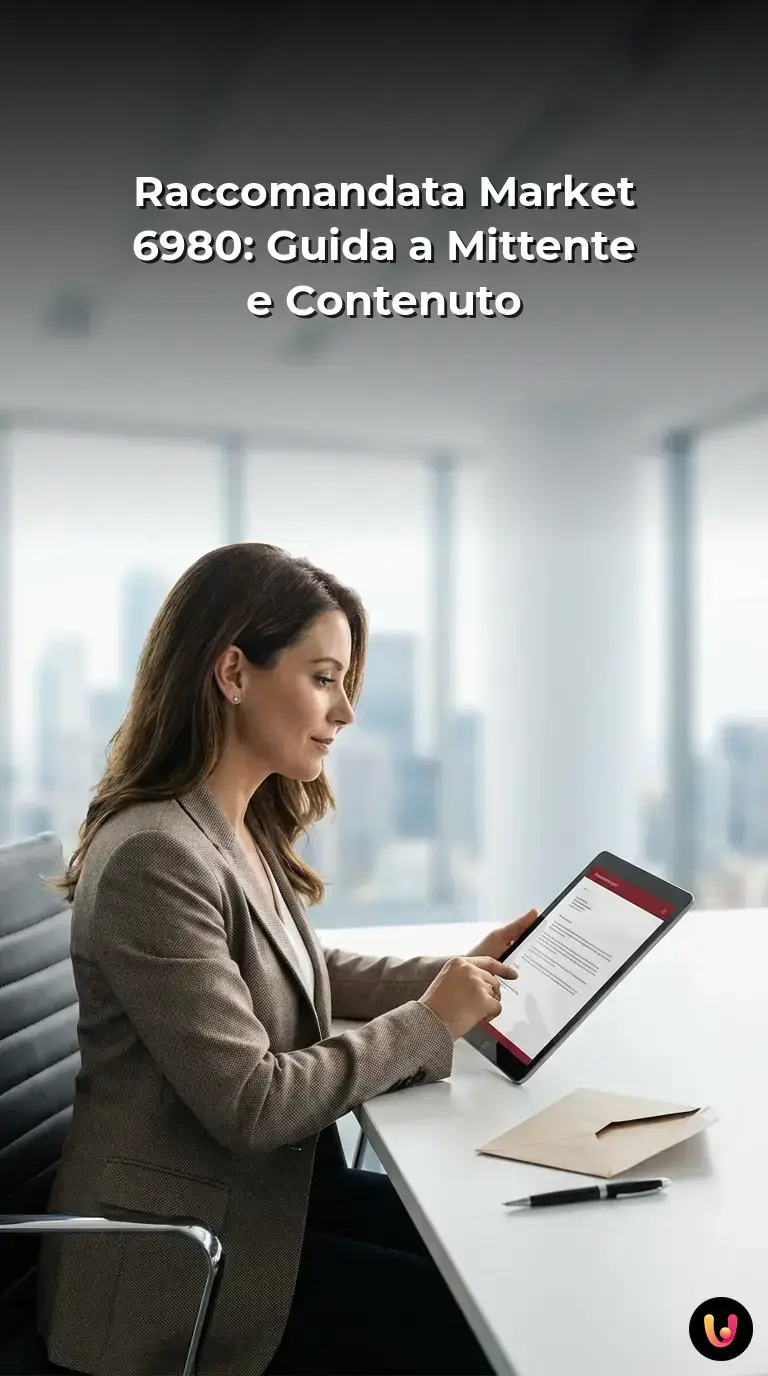 Dettaglio di un avviso di giacenza postale con il codice raccomandata 6980 in evidenza.