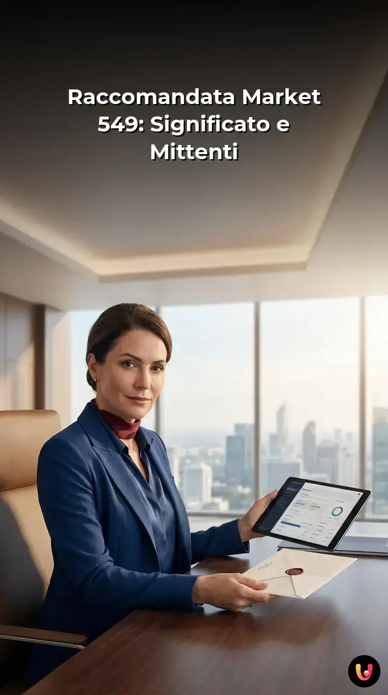 Scontrino bianco dell'avviso di giacenza per una raccomandata market 549 nella cassetta postale.