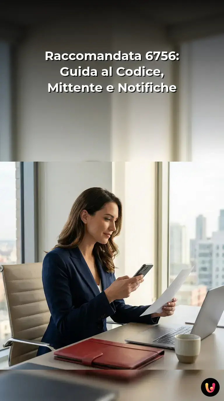 Avviso di giacenza di una raccomandata postale con il codice a barre 6756 in evidenza.