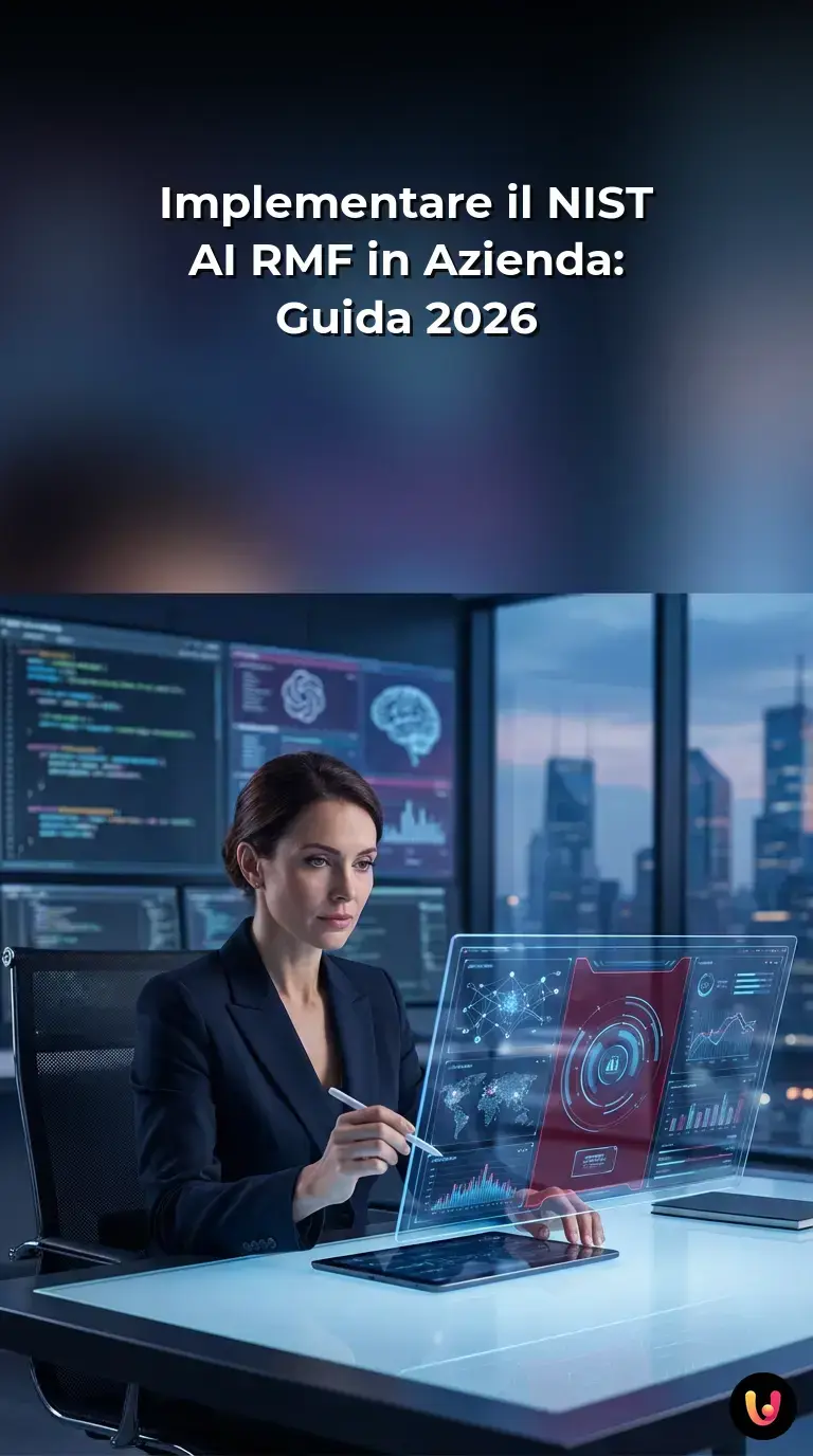 Team aziendale analizza schemi di gestione del rischio AI.