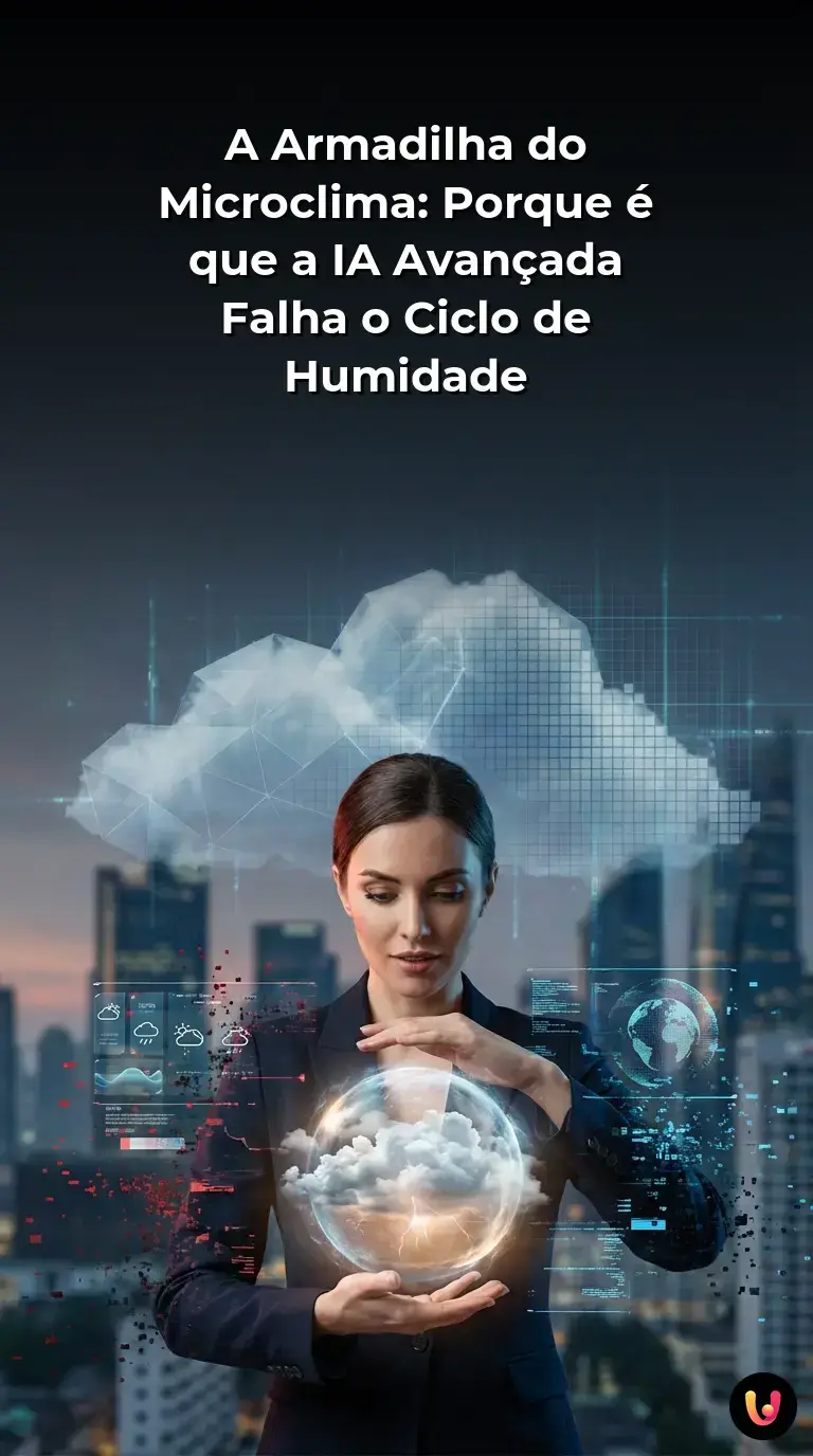 Representa&ccedil;&atilde;o digital de intelig&ecirc;ncia artificial a analisar vapor de &aacute;gua num microclima natural.