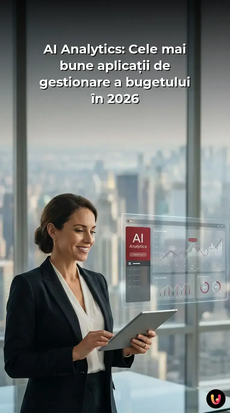 Grafice financiare digitale reprezent&acirc;nd analiza predictivă a bugetului personal.