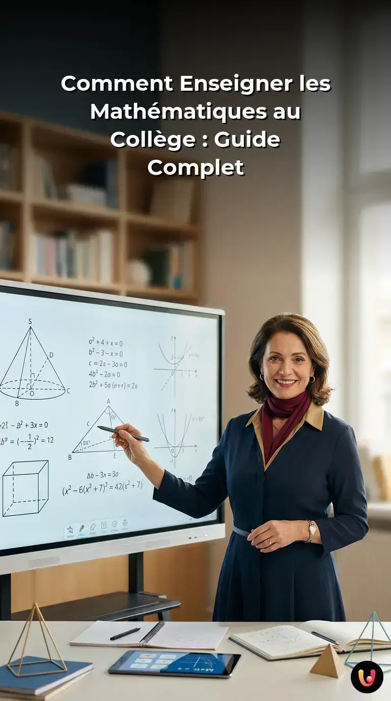 Sch&eacute;ma r&eacute;capitulatif des m&eacute;thodes pour enseigner les math&eacute;matiques au coll&egrave;ge.