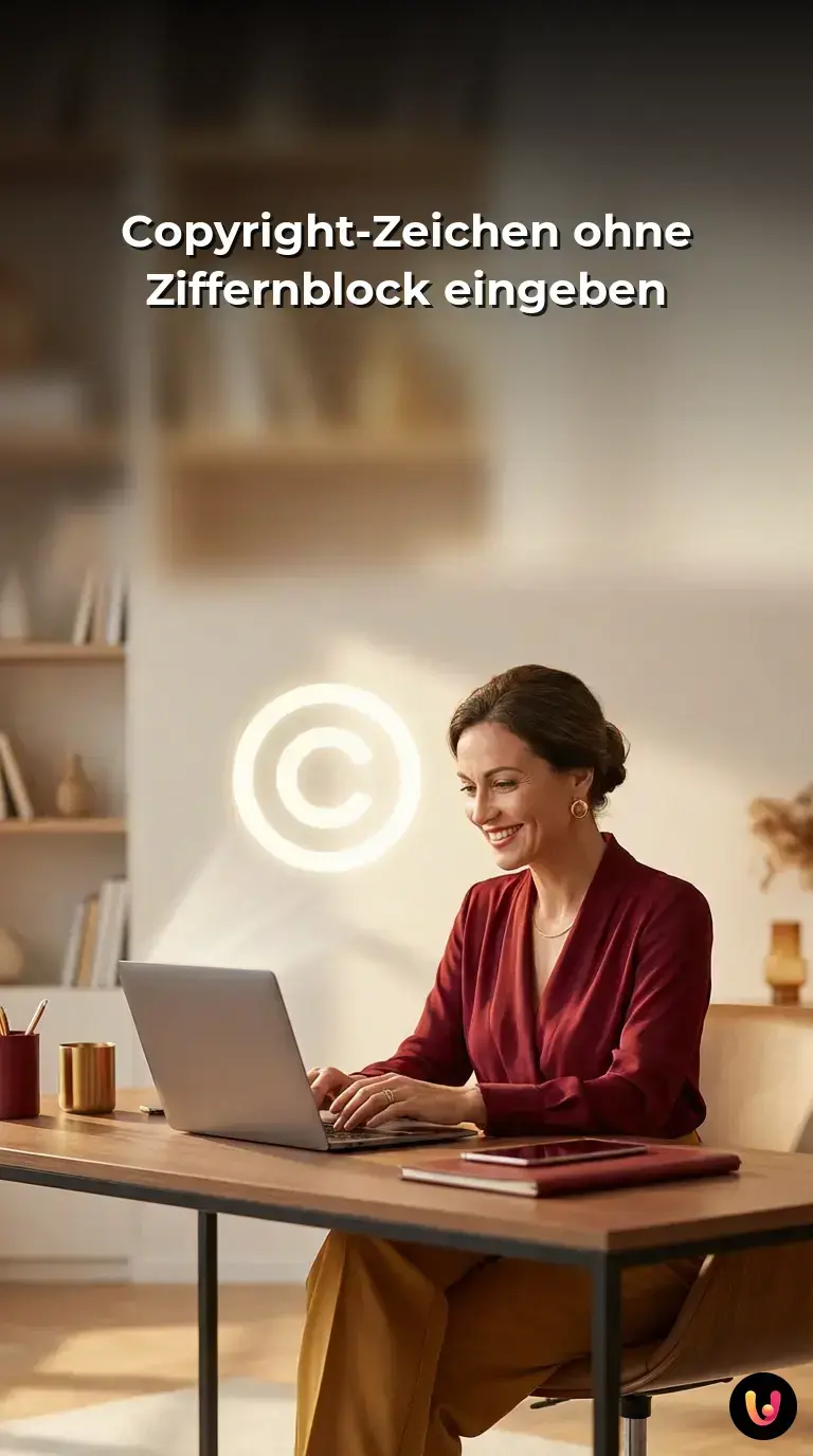 Eine kompakte Tastatur und die Tastenkombination f&uuml;r das Copyright-Zeichen am Laptop.