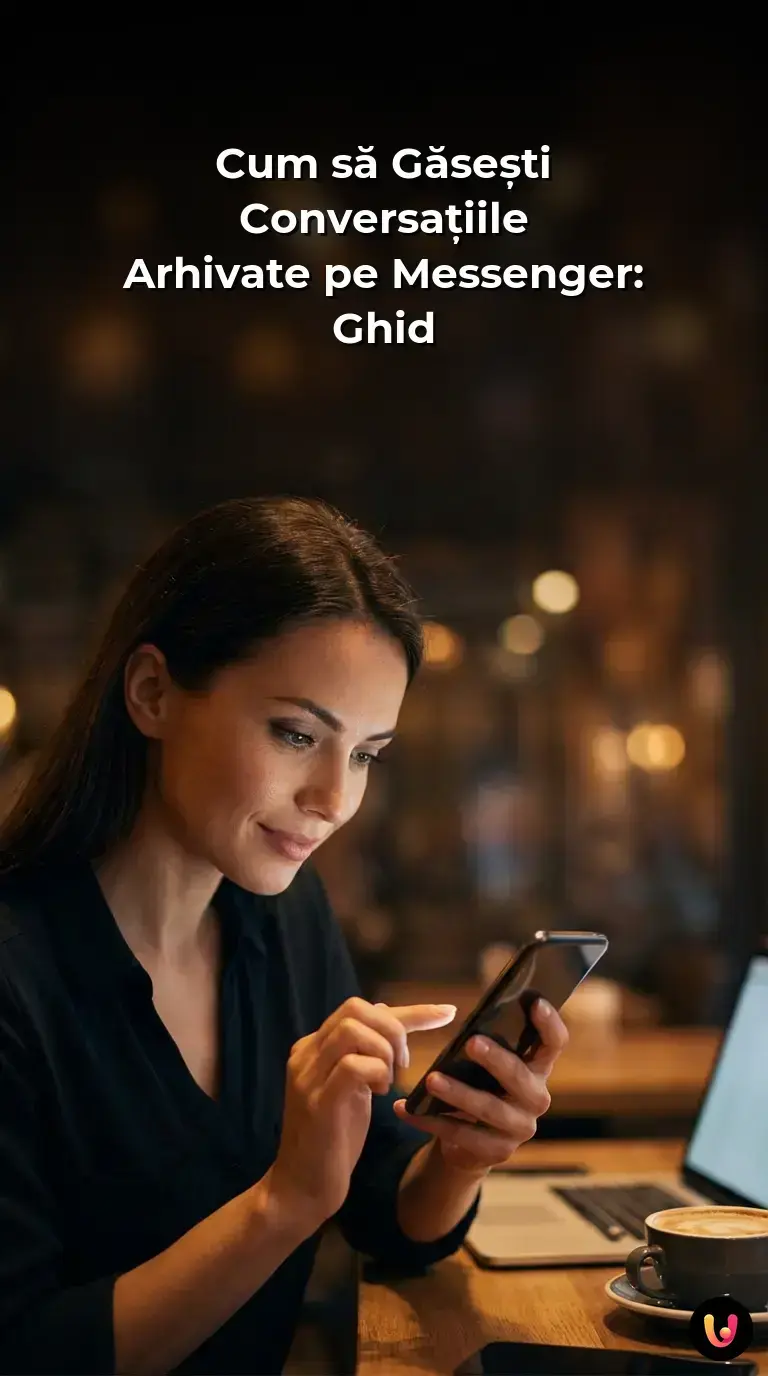 Interfața aplicației Messenger pe un smartphone care arată meniul arhivei.