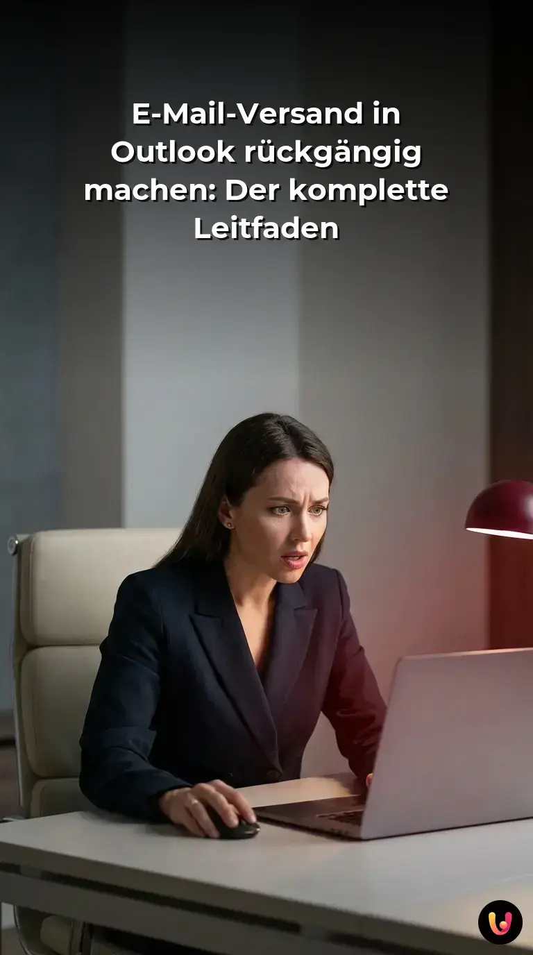 Ein B&uuml;roangestellter stoppt den E-Mail-Versand auf dem Bildschirm in Outlook.