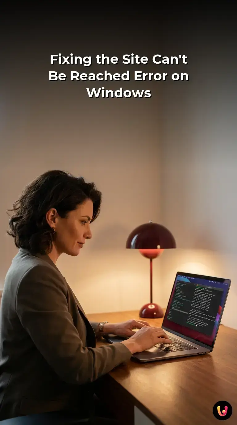 Step-by-step workflow to fix the site can't be reached network error on Windows operating systems.