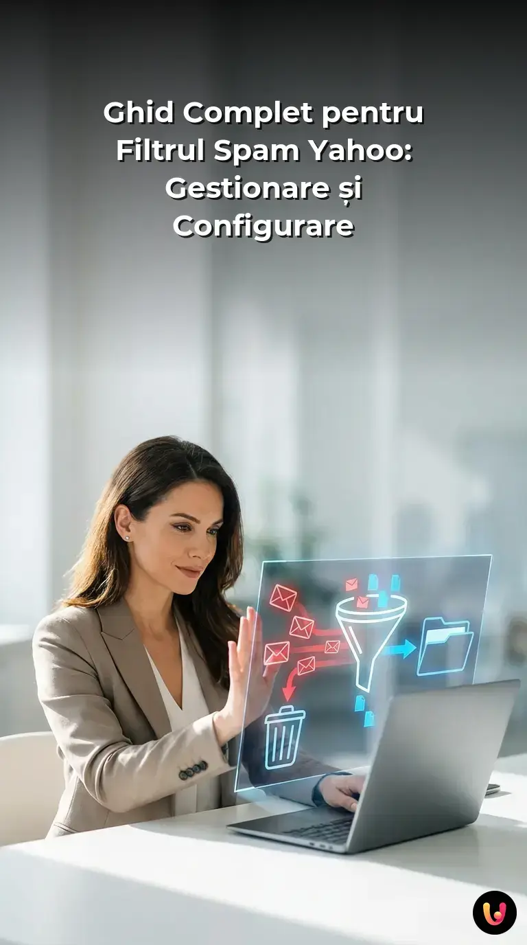 Interfața de configurare a regulilor de securitate și spam pentru un cont Yahoo Mail.