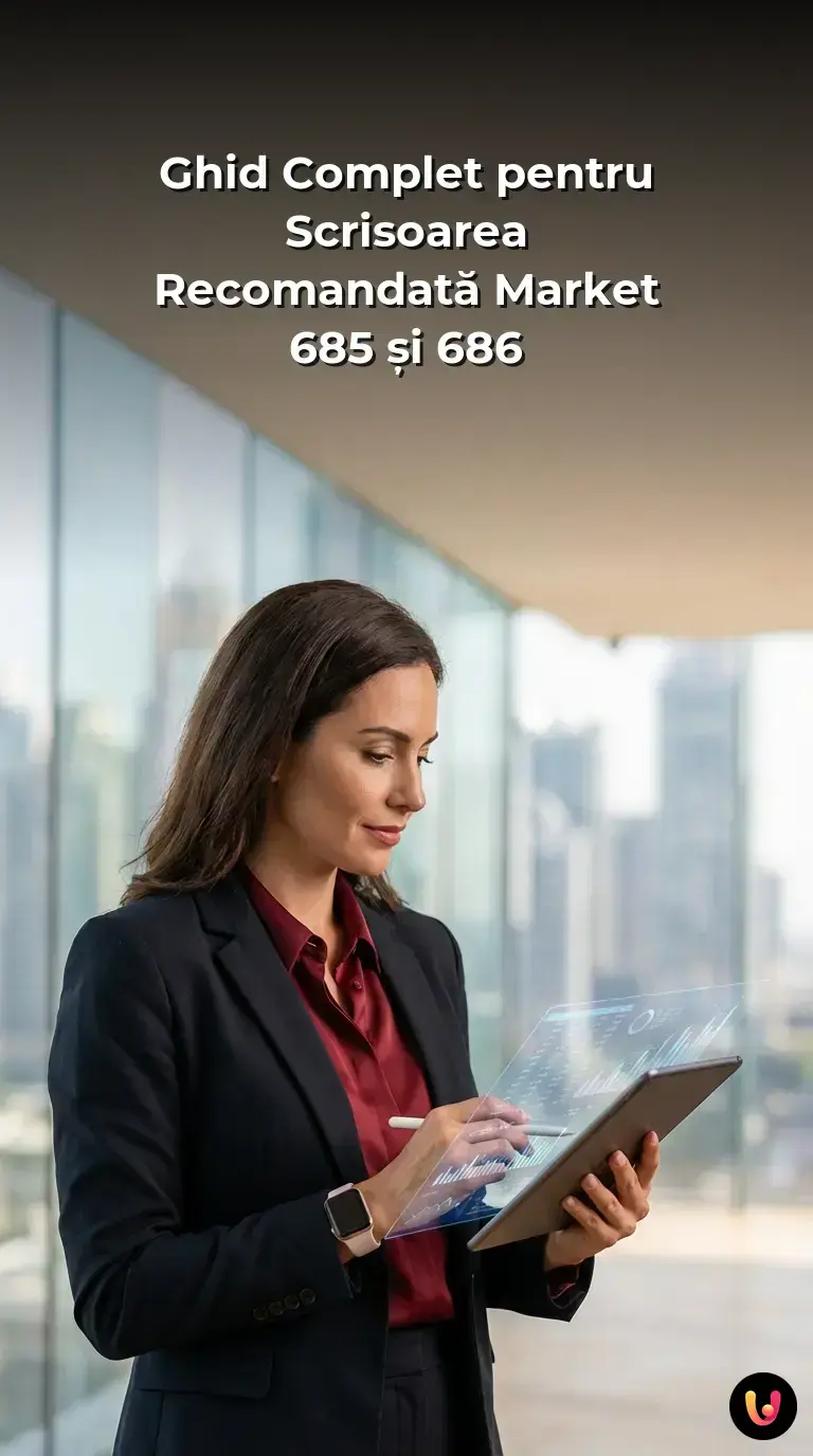 Grafic informativ cu pașii de verificare online pentru avizele poștale 685 și 686.