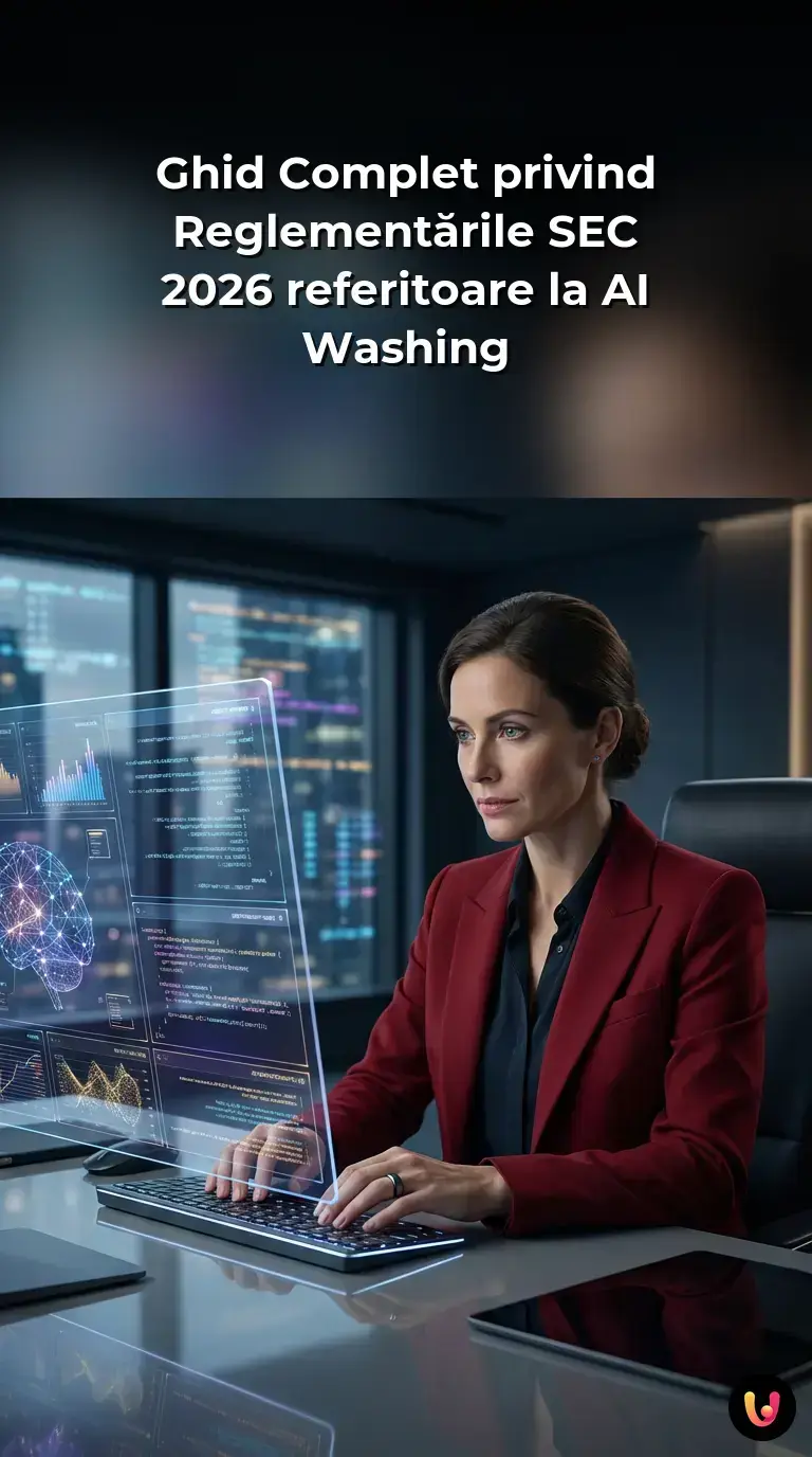 Rezumat vizual al noilor directive SEC 2026 &icirc;mpotriva declarațiilor false despre AI.