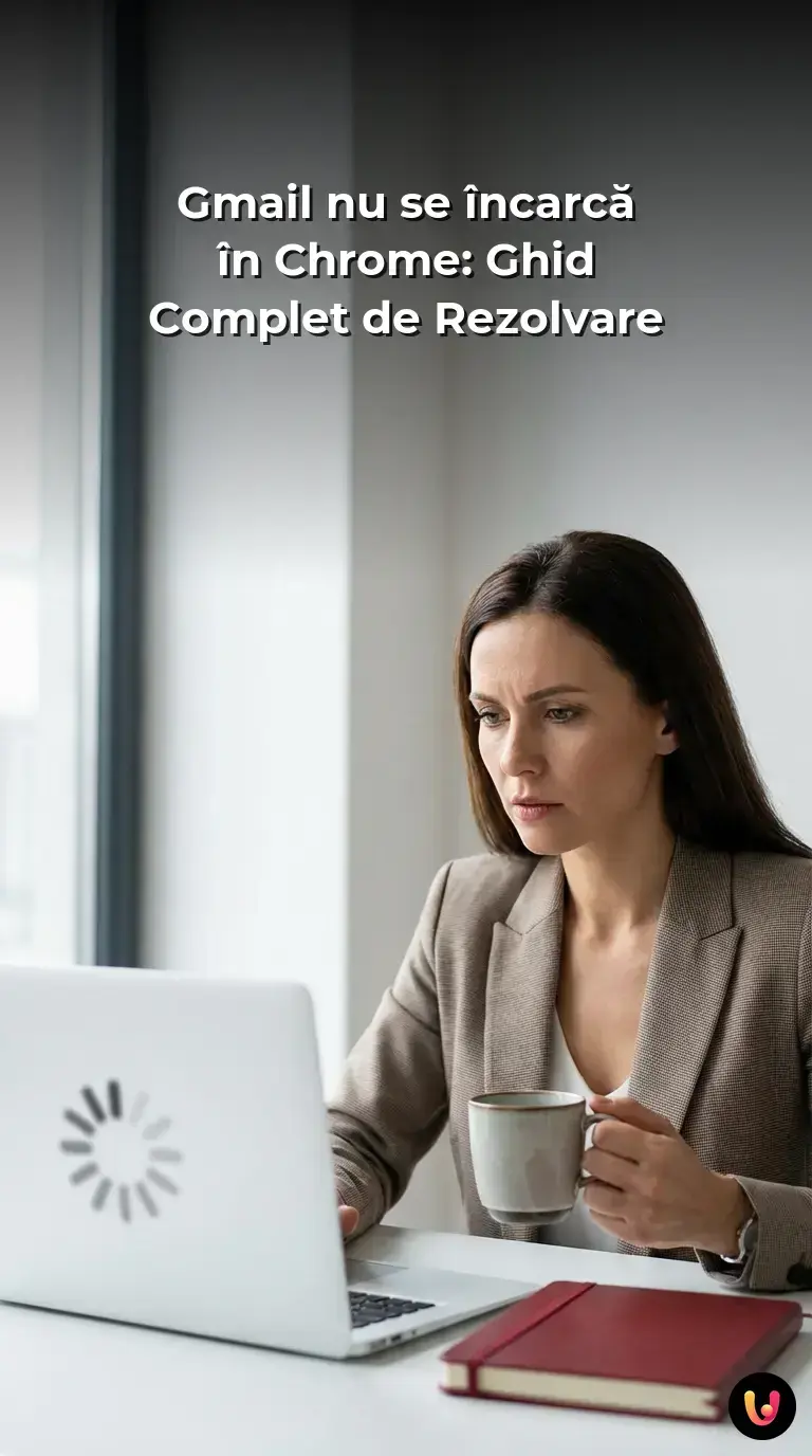 Infografic cu pași tehnici pentru remedierea erorilor de &icirc;ncărcare Gmail &icirc;n Google Chrome.