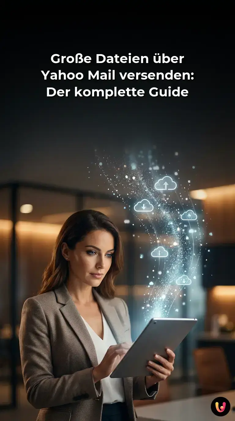 &Uuml;bersichtliche Darstellung der Cloud-Integration f&uuml;r gro&szlig;e Anh&auml;nge in Yahoo Mail.