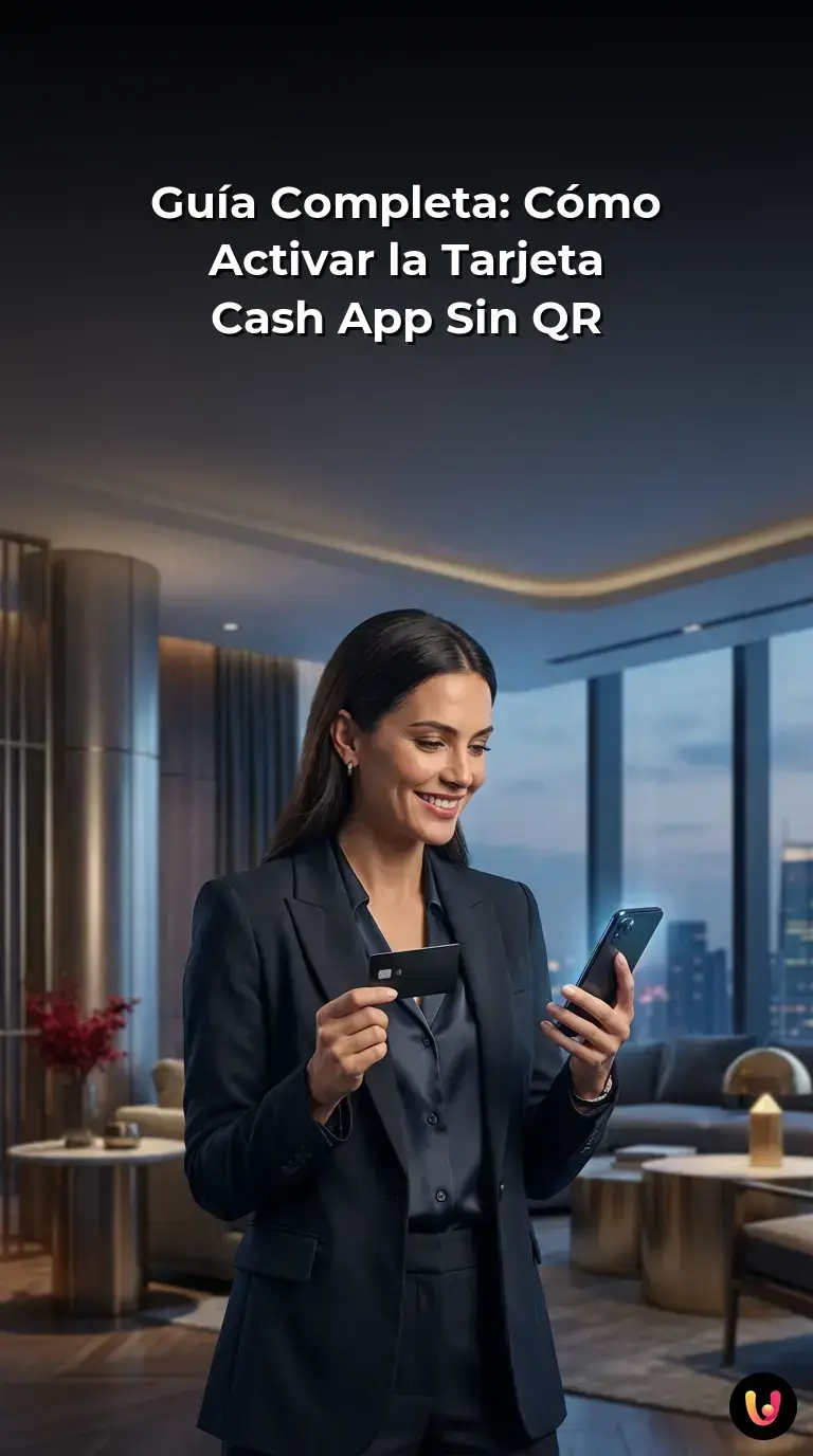 Gu&iacute;a visual con los pasos para activar la tarjeta f&iacute;sica Cash App sin usar el c&oacute;digo QR.