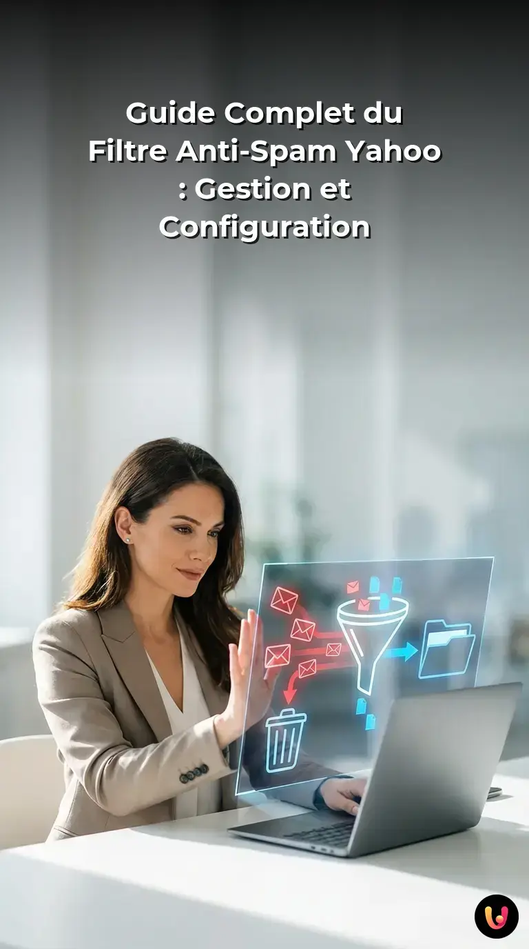 Interface de configuration du filtre de s&eacute;curit&eacute; et anti-spam pour le courrier Yahoo Mail.