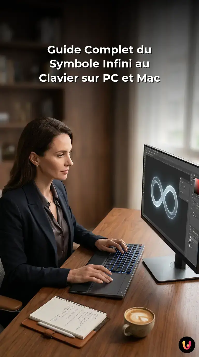 Clavier d'ordinateur mettant en &eacute;vidence les touches pour taper le symbole infini.