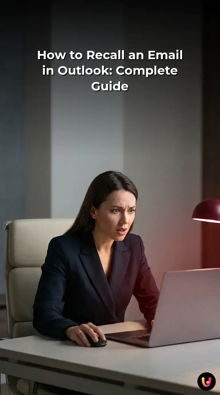 Microsoft Outlook interface displaying the recall message option on a computer monitor.