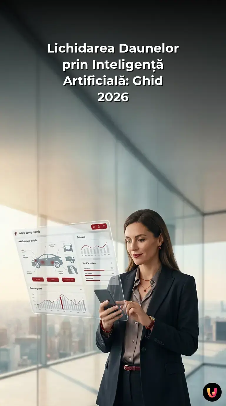 Infografic despre lichidarea daunelor auto prin inteligență artificială &icirc;n anul 2026.