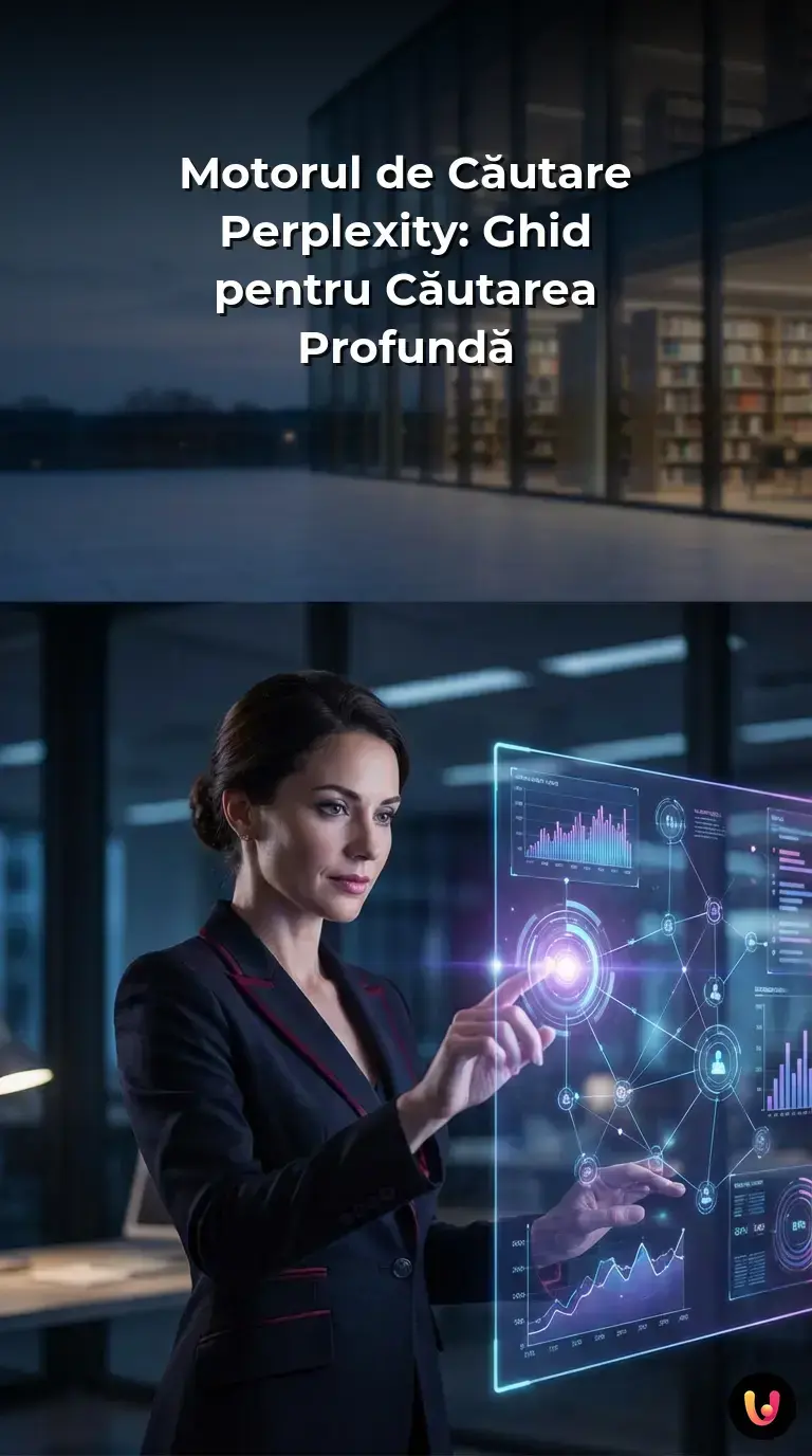 Infografic rezumativ despre funcționarea motorului de căutare Perplexity AI.