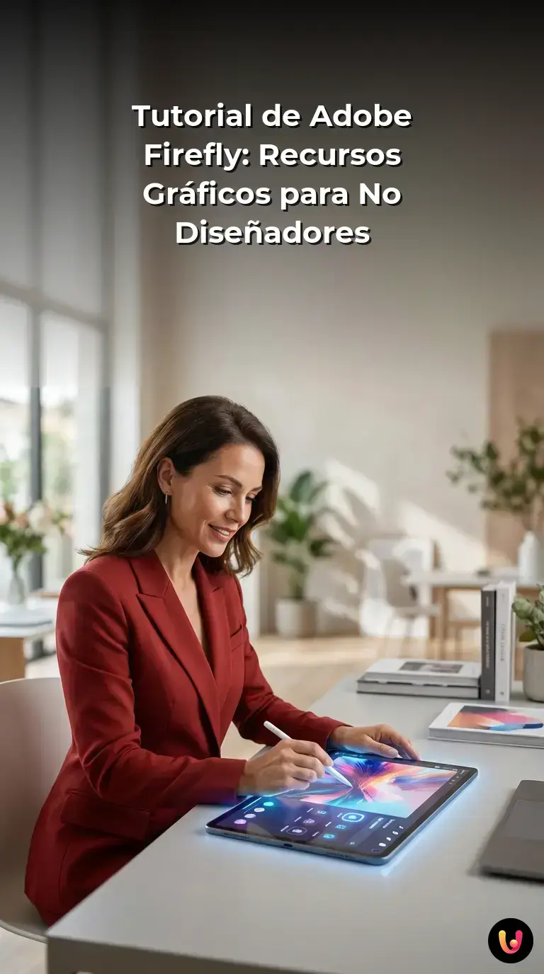 Resumen visual del tutorial de Adobe Firefly con herramientas generativas para no dise&ntilde;adores.