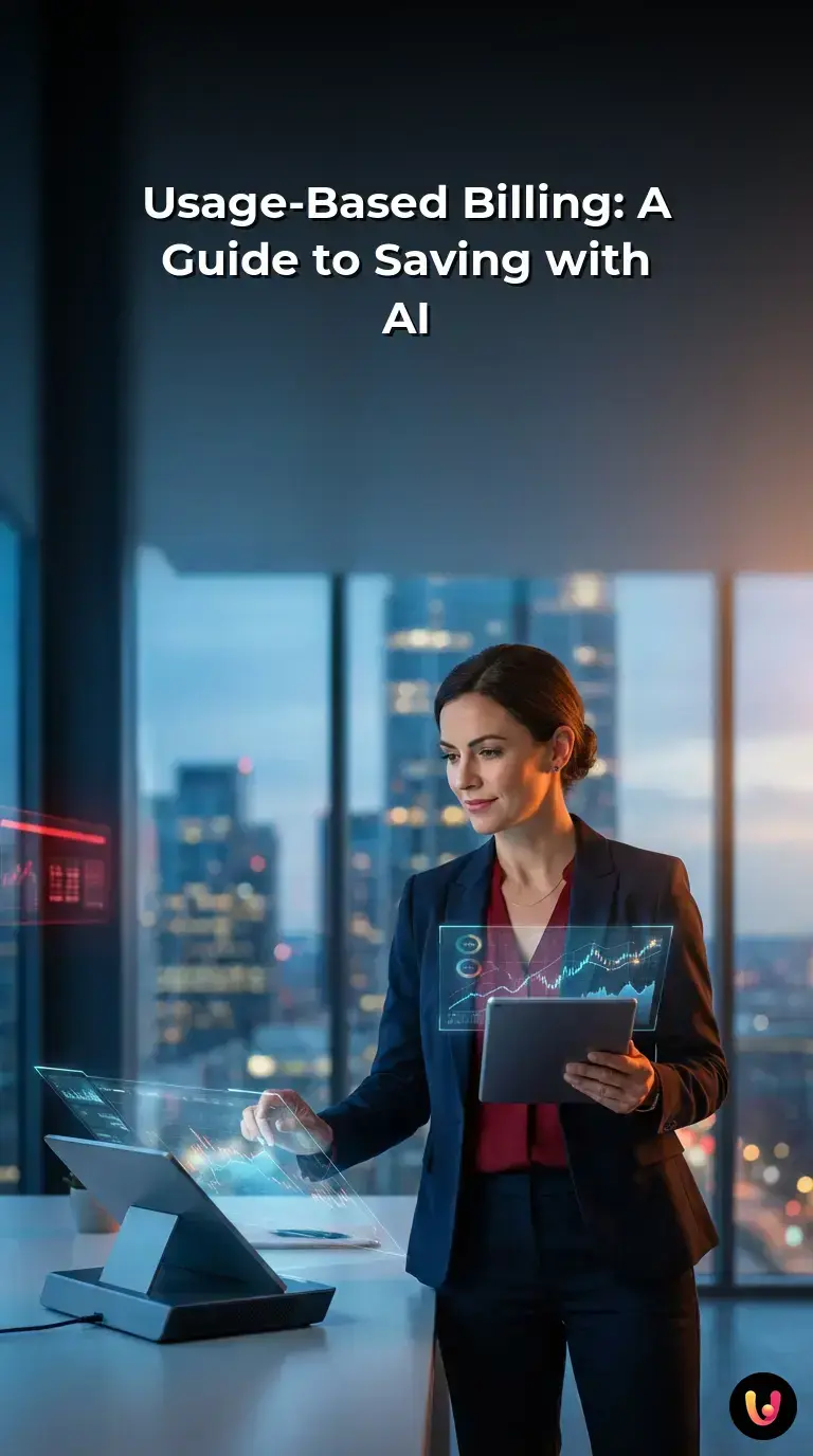 Dashboard displaying AI token consumption metrics and usage-based billing analytics.