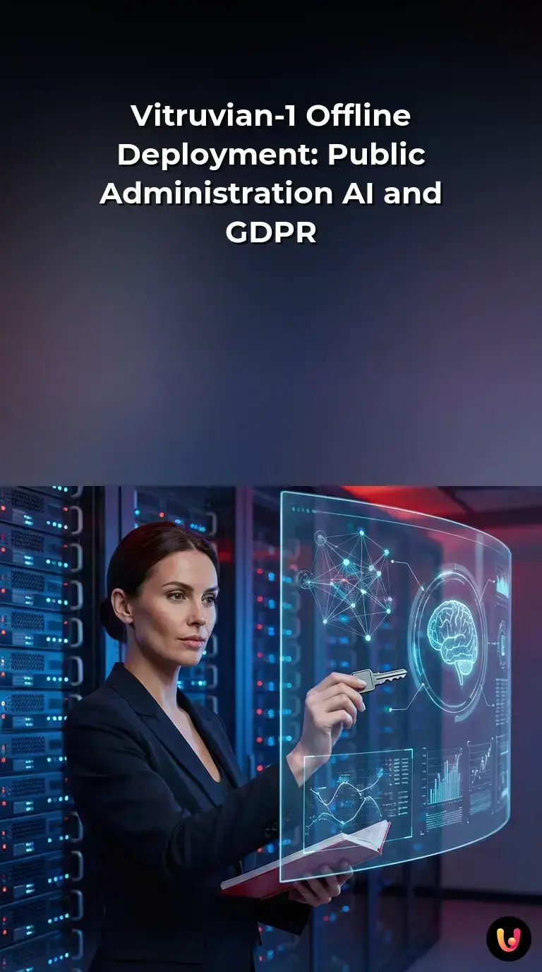 Diagram of Vitruvian-1 offline AI system ensuring GDPR compliance for public entities.