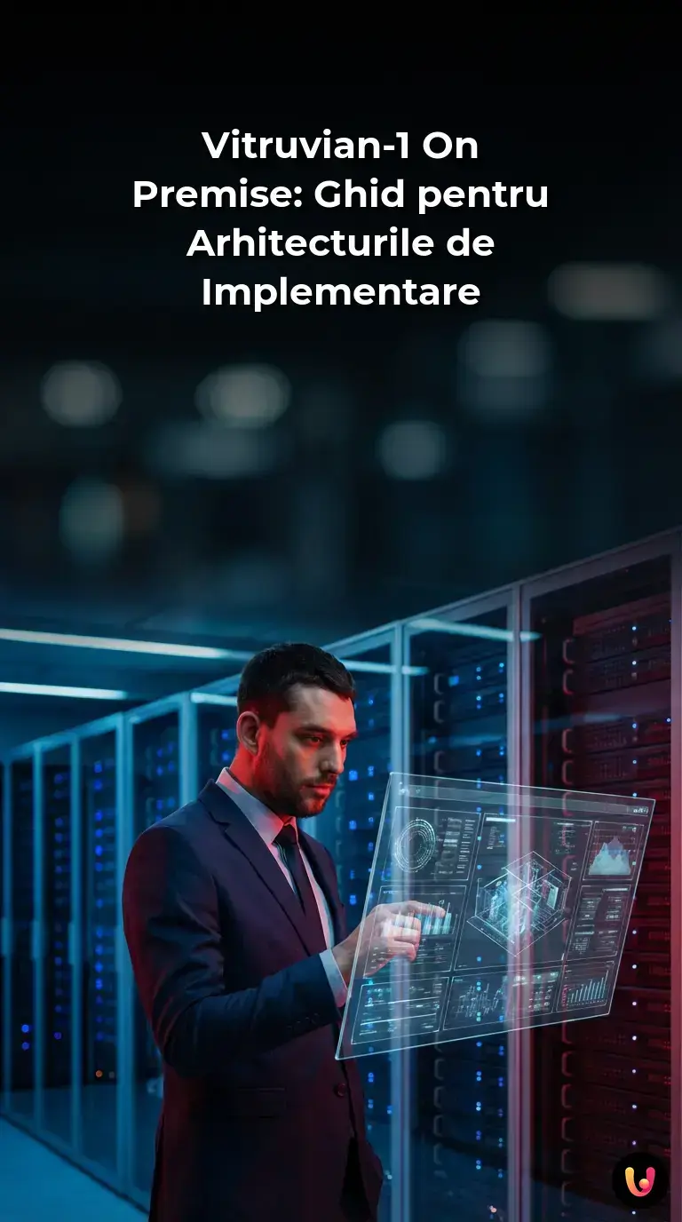 Server enterprise &icirc;ntr-un centru de date securizat proces&acirc;nd date pentru inteligența artificială.