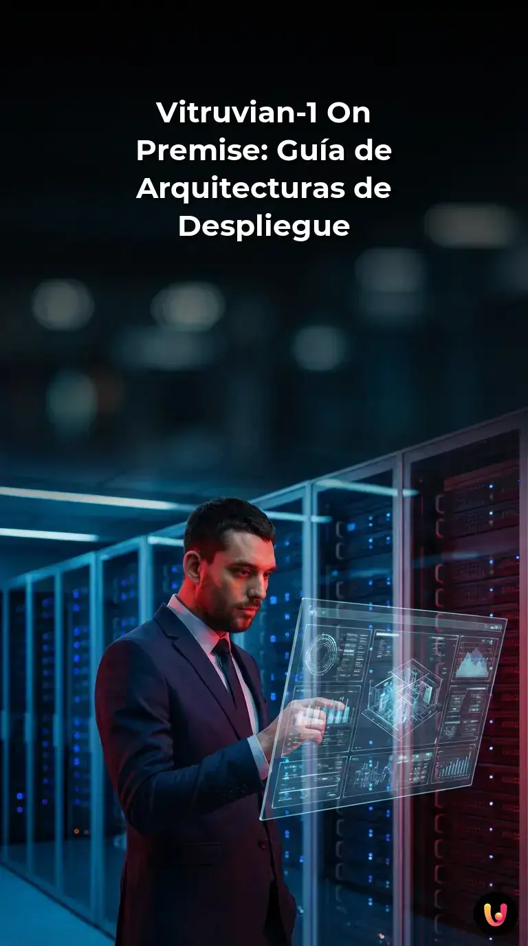 Servidor seguro procesando datos de inteligencia artificial en un entorno empresarial aislado.