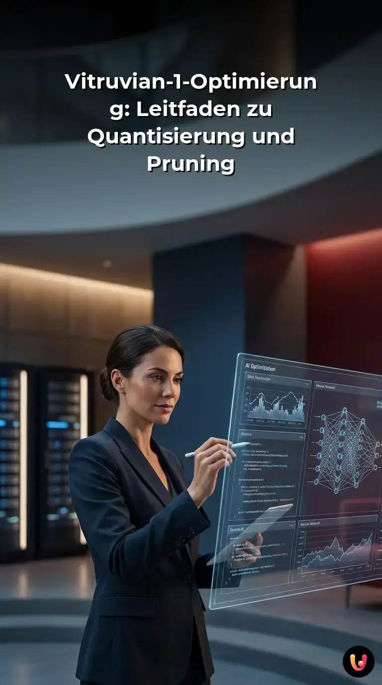 Visuelle Zusammenfassung der KI-Optimierungstechniken für das Vitruvian-1-Modell.