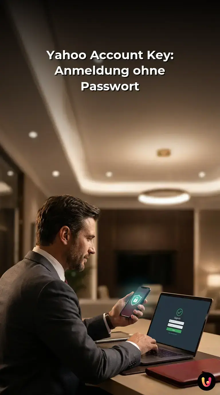 Ein Smartphone empf&auml;ngt eine Push-Benachrichtigung f&uuml;r den passwortlosen Yahoo-Login.