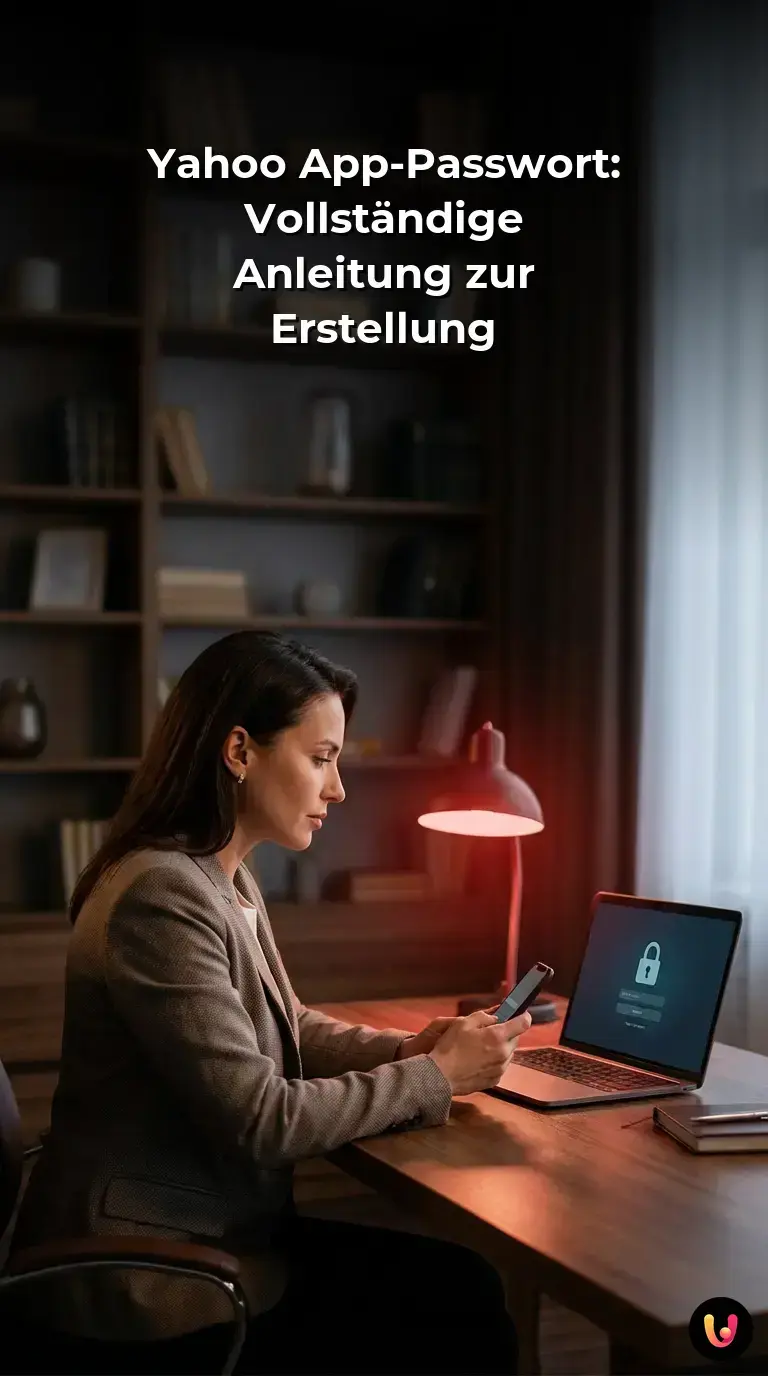 &Uuml;bersicht der erforderlichen Schritte zur Generierung eines Yahoo App-Passworts.