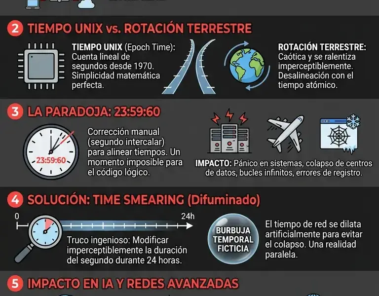 Infografica: 23:59:60: la paradoja temporal que enga&ntilde;a a las redes globales