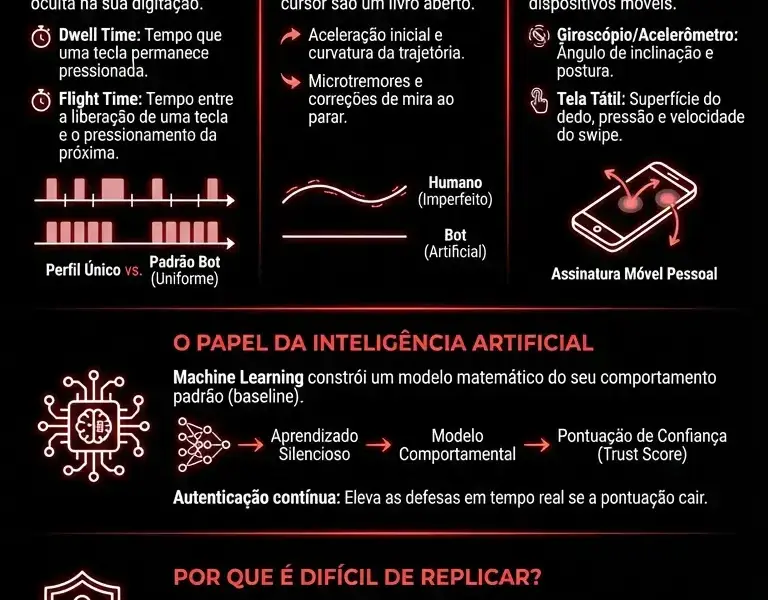 Infografica: A assinatura comportamental que o identifica antes da senha.