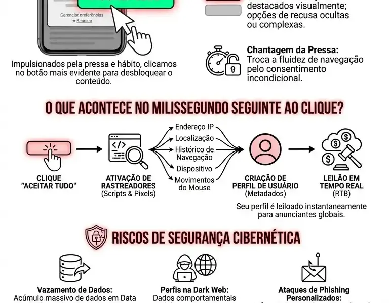 Infografica: A psicologia do bot&atilde;o "Aceitar": o que voc&ecirc; cede em um milissegundo
