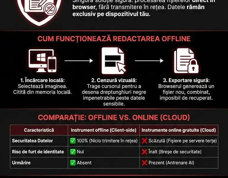 Infografica: Ascunderea documentelor: instrumentul definitiv 100% offline și sigur