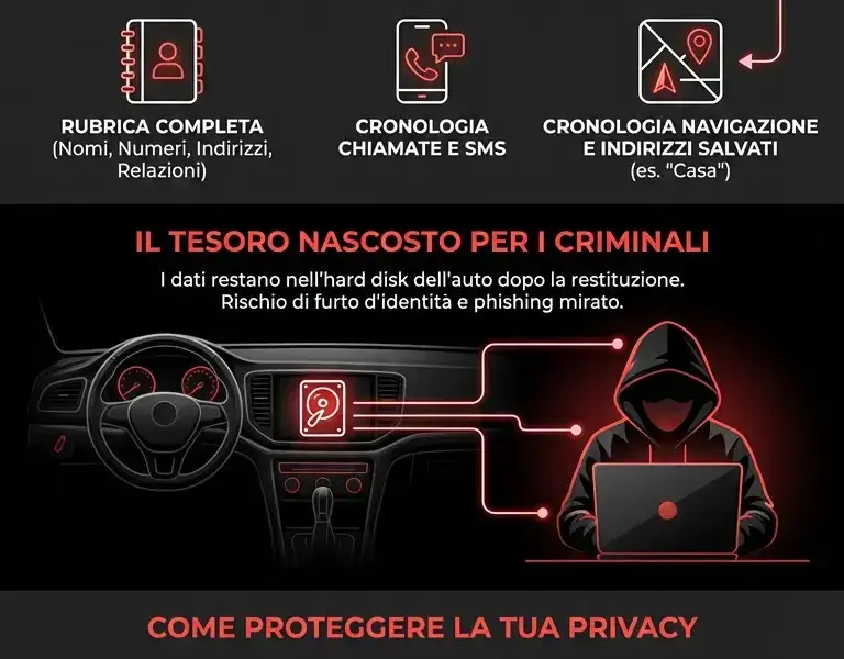 Infografica: Auto a noleggio: il gesto istintivo che cede i dati agli estranei