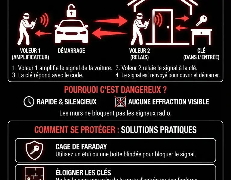 Infografica: Cl&eacute;s &agrave; l'entr&eacute;e : la faille Keyless qui vous fait dispara&icirc;tre votre voiture