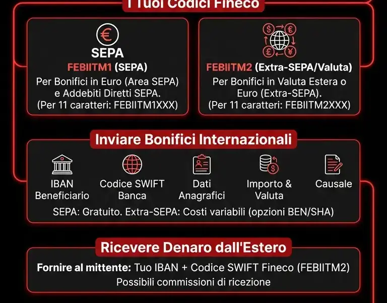 Infografica: Codice BIC SWIFT Fineco: La Guida Definitiva